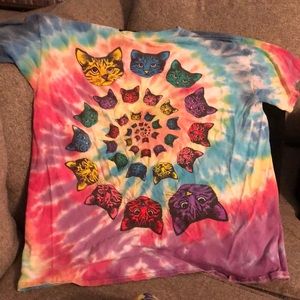 Tye Dye Grateful Dead Inspired Cat Shirt